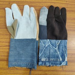 Multi-Coloured Jeans Hand Gloves