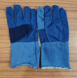Blue jeans hand gloves